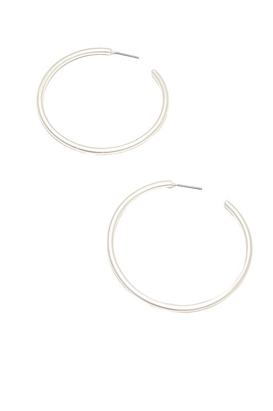 Opal Earrings Matte Silver