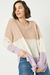 Color Block Sweater Lavender