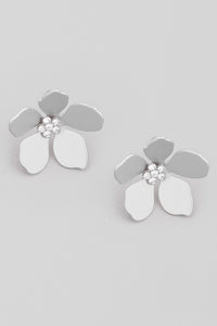 Flower Stud Earring Silver