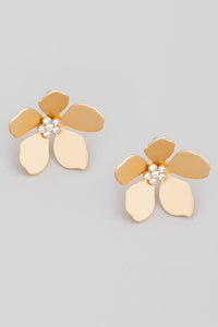 Flower Stud Earring Gold