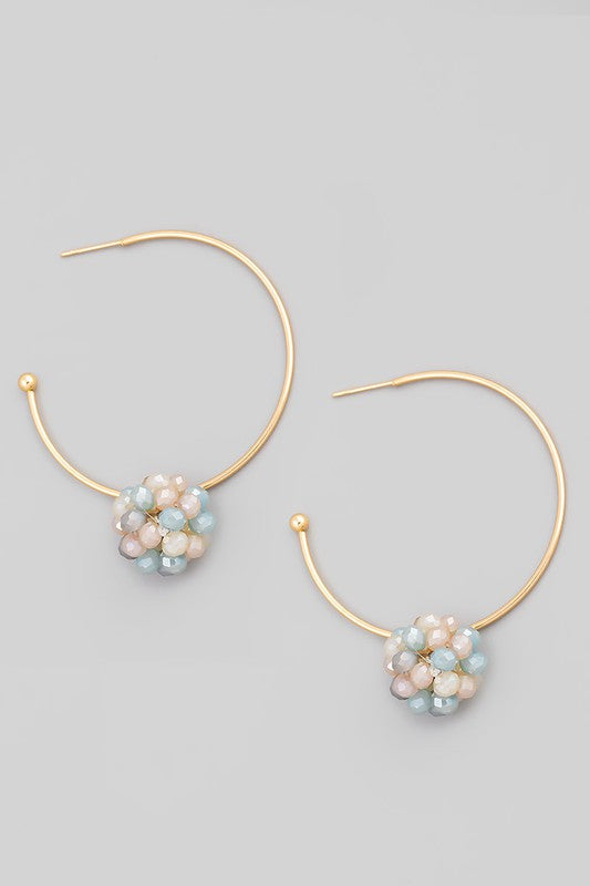 Beaded Cluster Detailed Hoop Multi