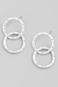Double Circle Earrings Silver