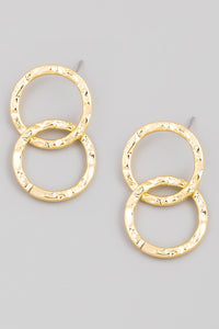 Double Circle Earrings Gold
