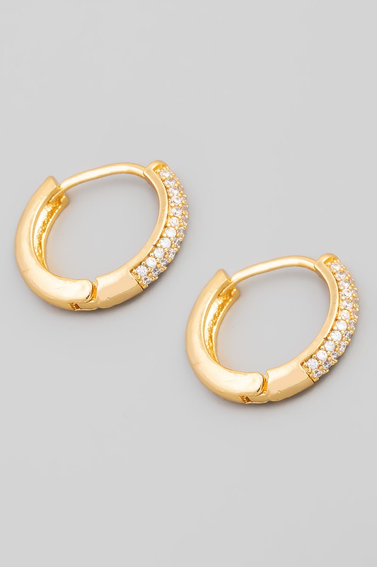 Studded Huggie Hoop Gold