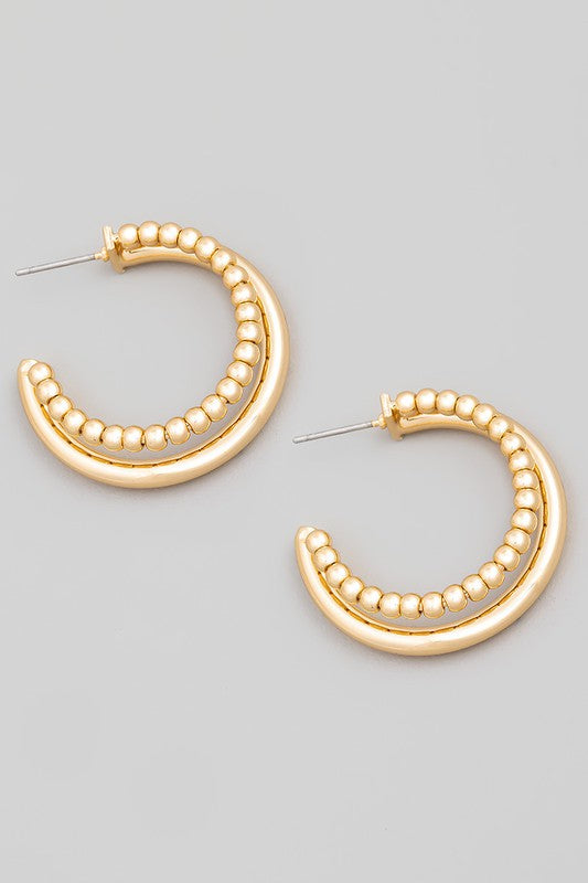 Double Hoop Earring Gold
