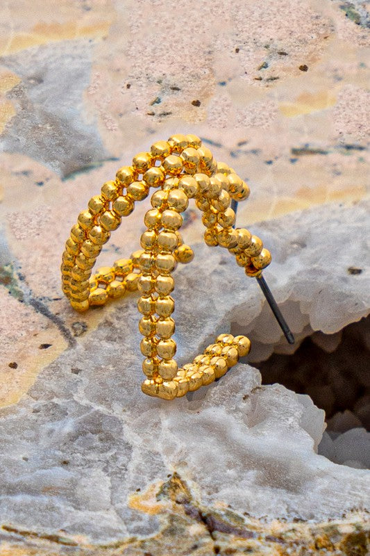 Heart Huggie Hoop Gold