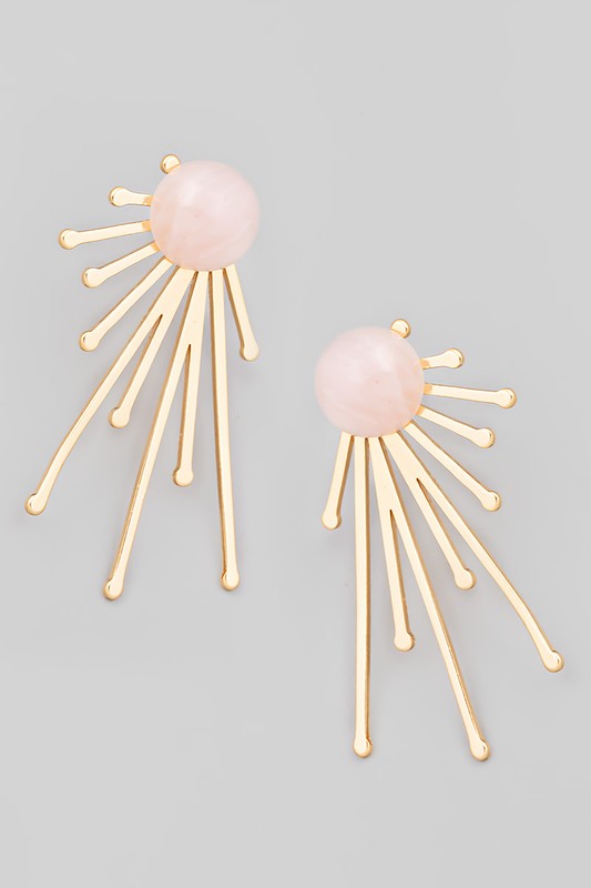 Sun Ray Earrings Pink