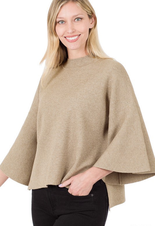 Bell Sleeve Sweater H Cocoa