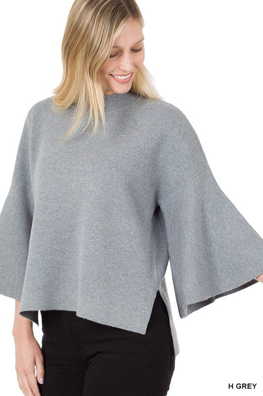 Bell Sleeve Sweater H Grey