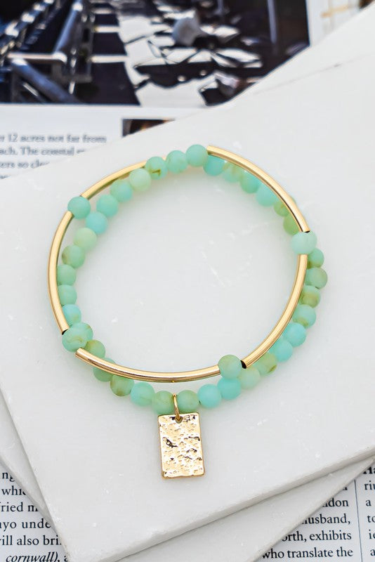 Beaded Twist Bracelet Amanzonite