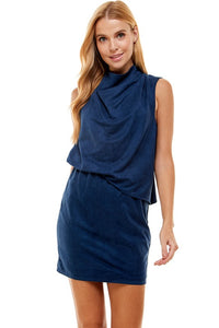 Faux Suede Dress Navy