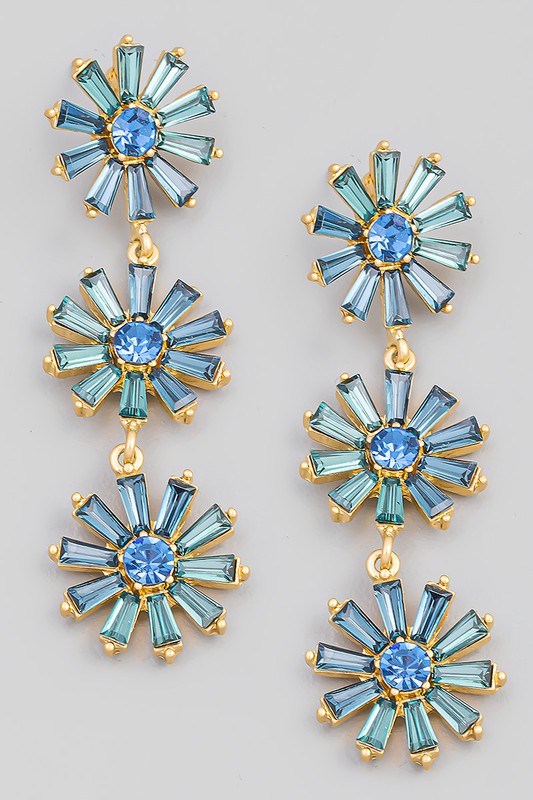Floral Rhinestone Dangle DBG