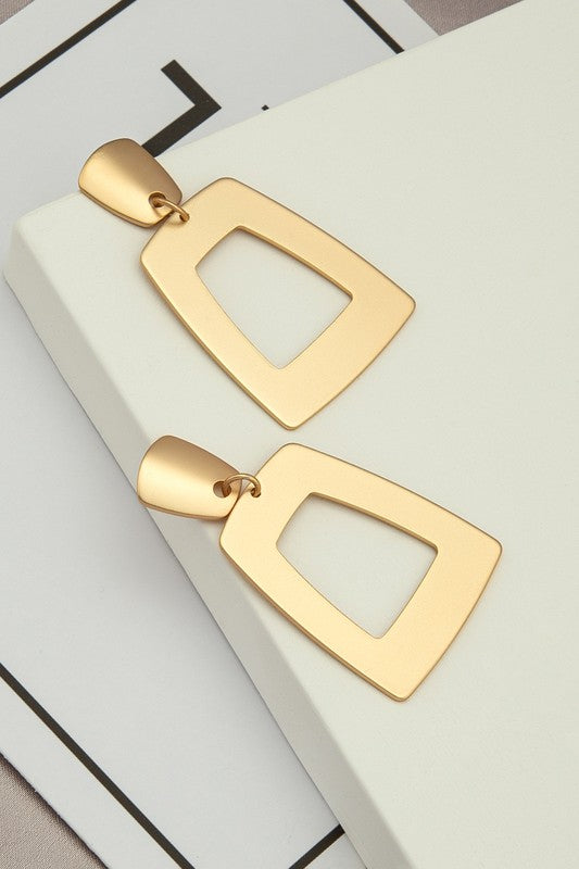 Trapezoid Drop Earrings Gold