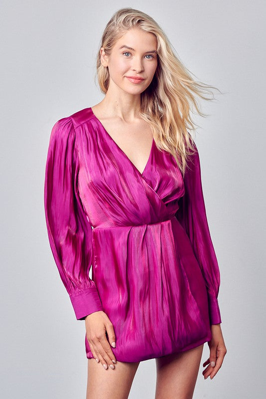 Woven Romper Berry
