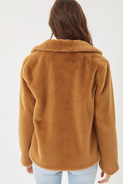 Faux Fur Coat Camel