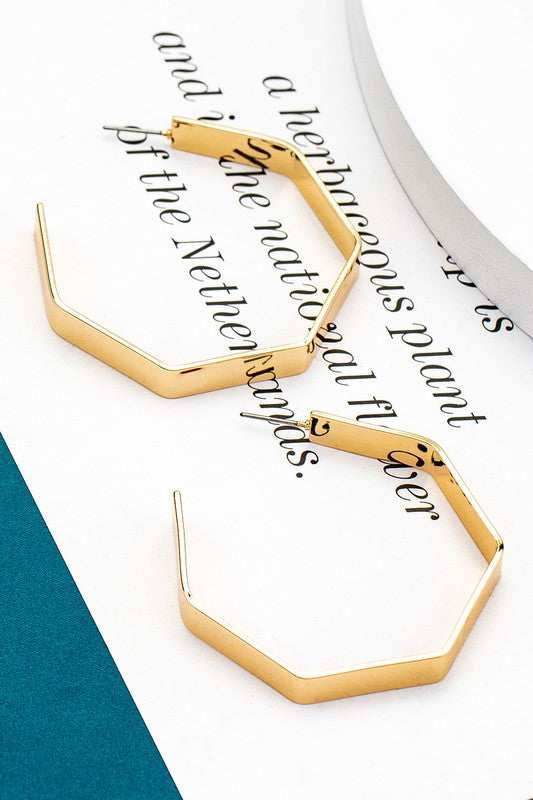 Hexagon Hoop Gold