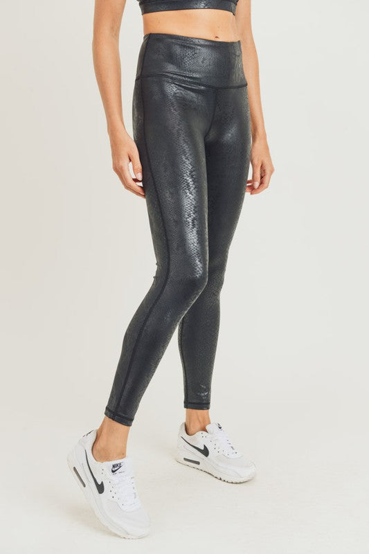 Snake Print High Wasted Leggings