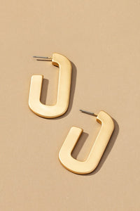 U Shape Hoop Earrings Gold