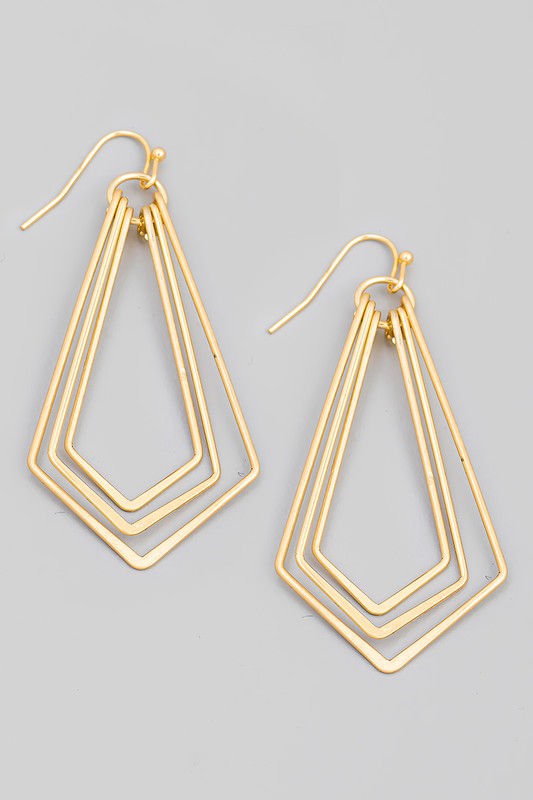 Layered Ornate Drop Earrings Gold