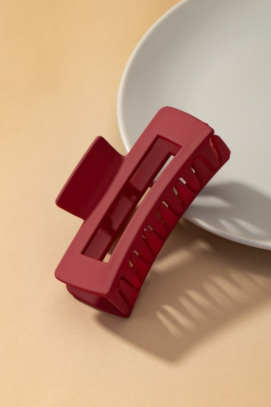 Rectangular Claw Clip Burgundy