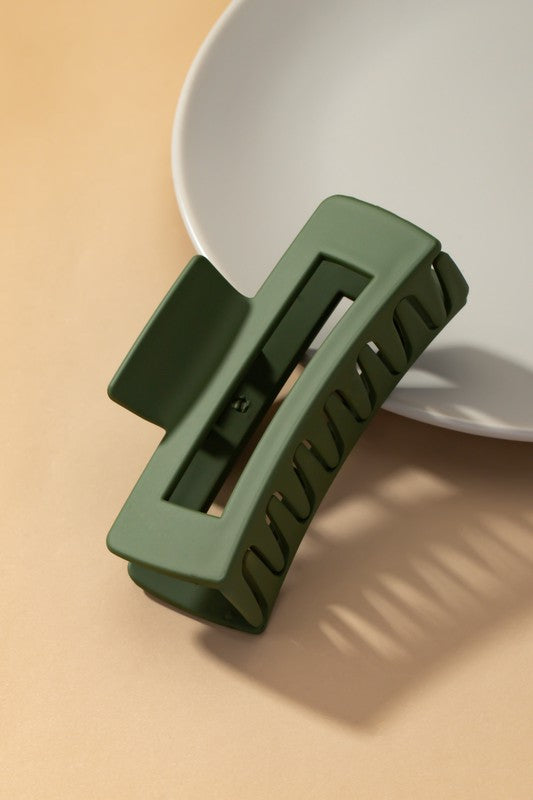 Rectangular Claw Clip Green