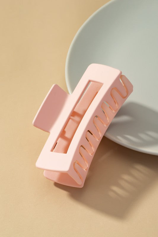 Rectangular Claw Clip Pink