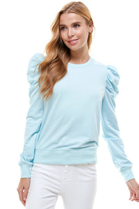 Puffy Sleeve Sweater Baby Blue
