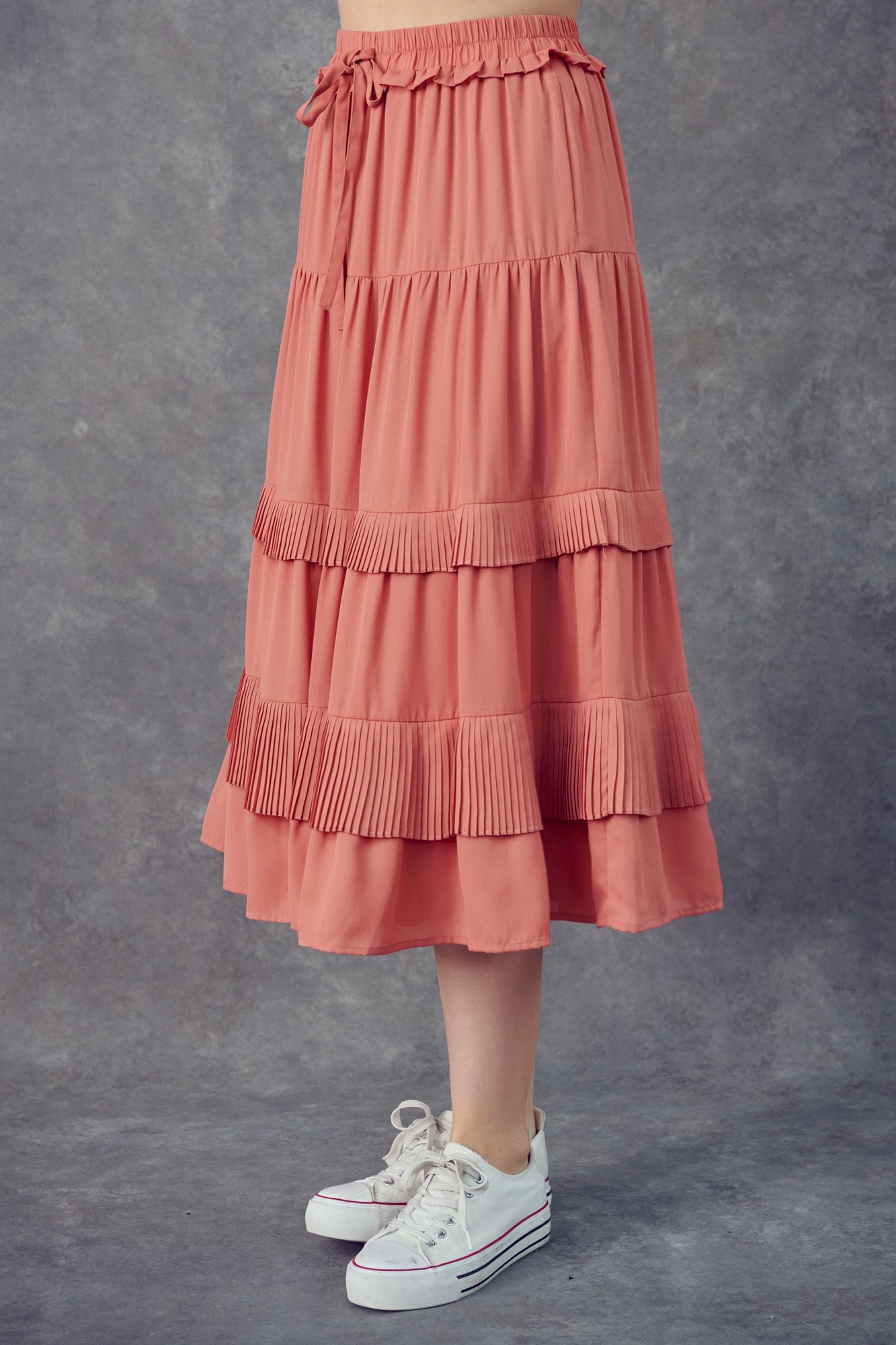 Pleated Maxi Skirt Mauve