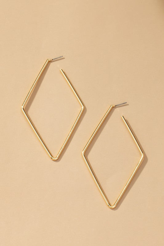 Large Diamond Shape with Wired Hoop