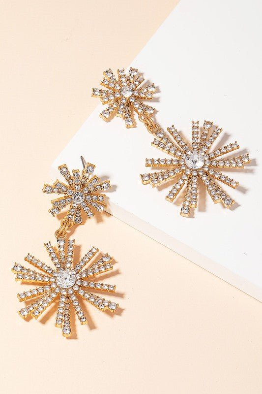 Starburst Drop Earrings Gold