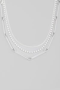 Assorted Layered Necklace Silver