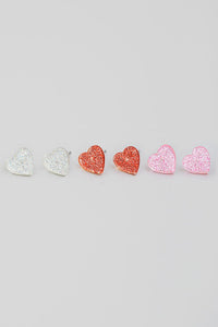 Mini Glitter Heart Stud