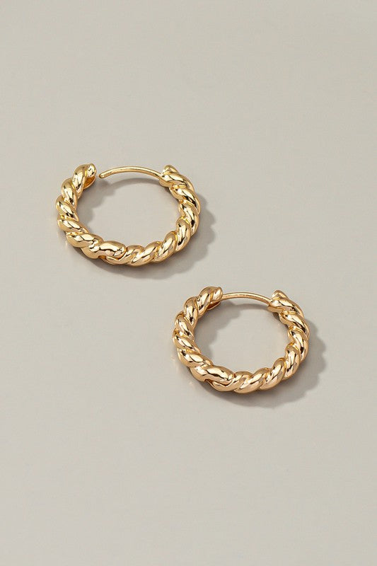 Textured Huggie Hoop Gold