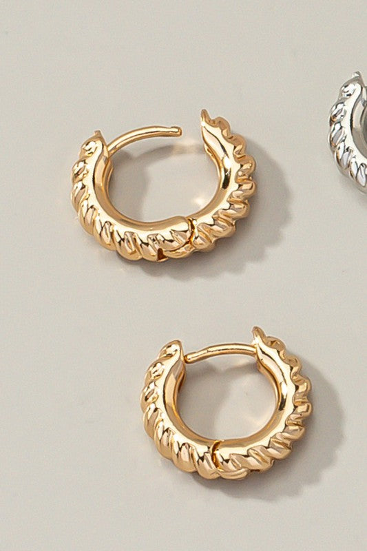 Textured Huggie Gold