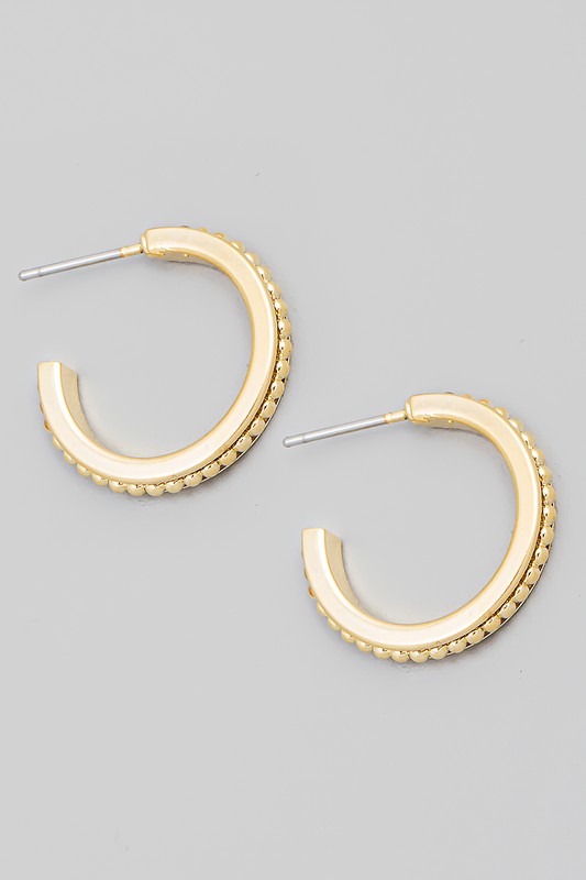 Small Detailed Hoop Gold
