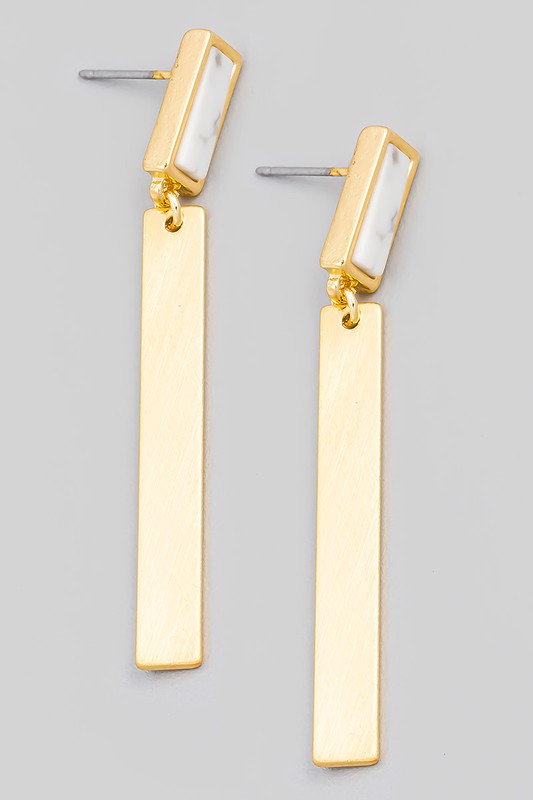 Bar Drop Earring WHT