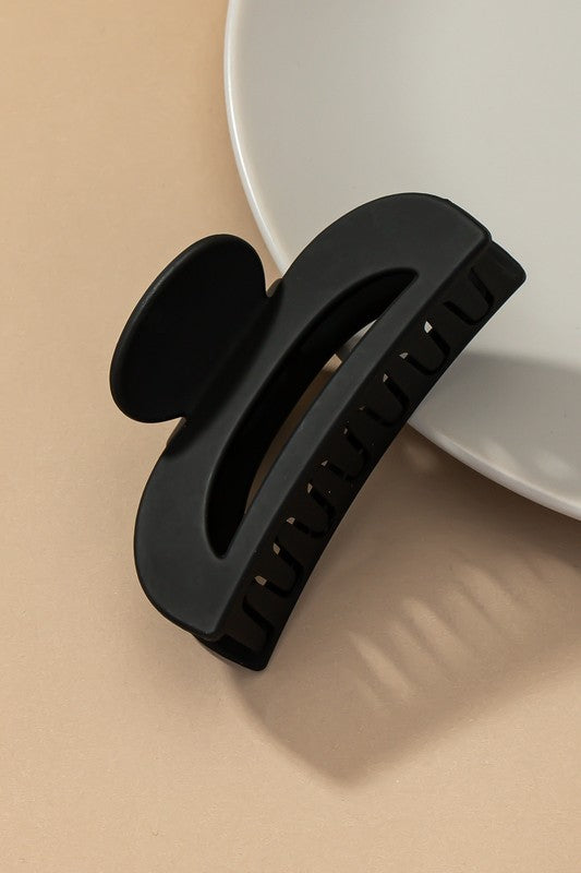D Shape Hair Clip Black