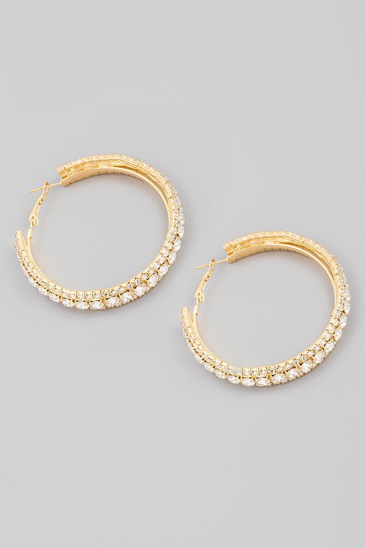 Rhinestone Hoop Gold