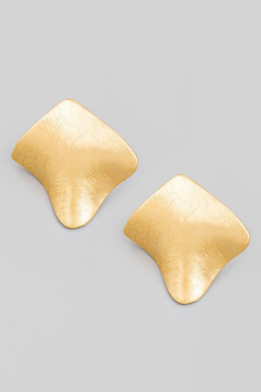 Twisted Square Earrings Gold