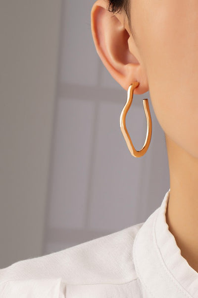 Irregular Hoop Earrings Gold