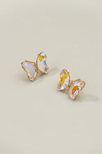Crystal Butterfly Studs Clear