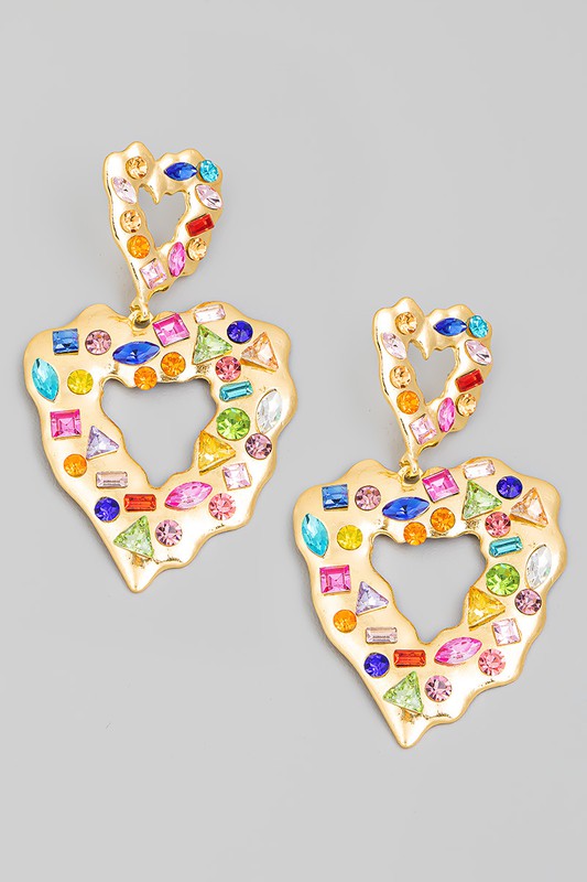 Heart of Multi Stone Gold