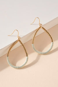 Teardrop Beaded Dangle Natural