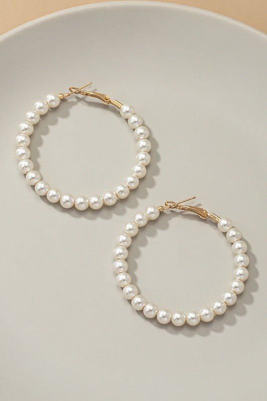Pearl Hoop Earrings
