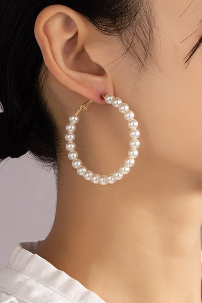 Pearl Hoop Earrings