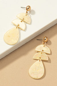 Acetate Drop Earrings Cream