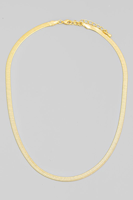 Flat Snake Chain Necklace Gold