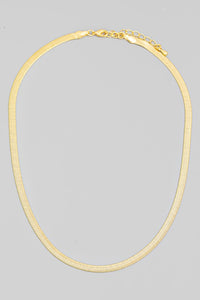 Flat Snake Chain Necklace Gold