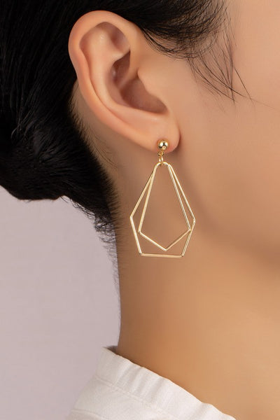 Double Geo Shape Earrings Gold