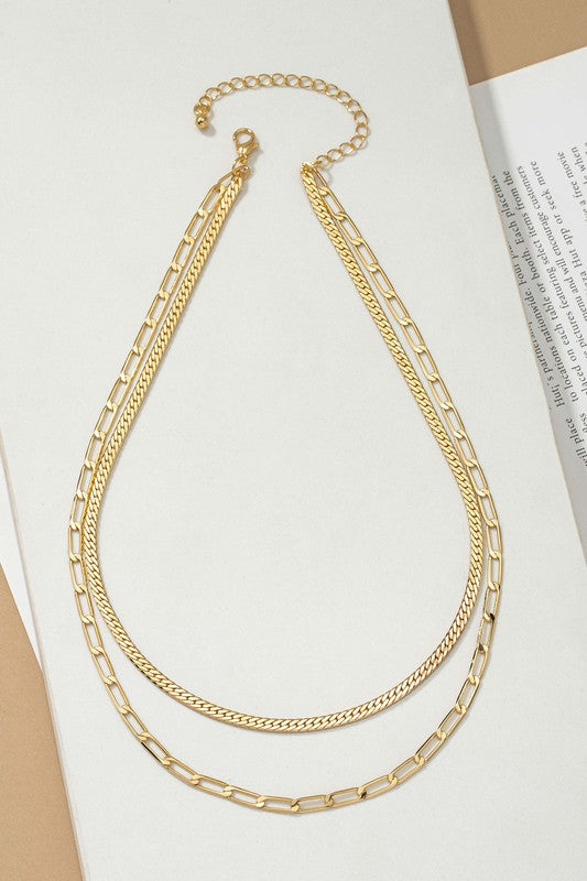 Double Chain Necklace Gold